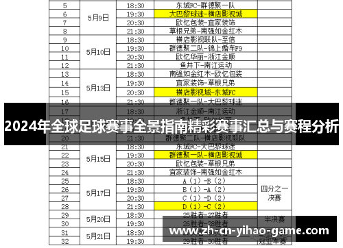 2024年全球足球赛事全景指南精彩赛事汇总与赛程分析