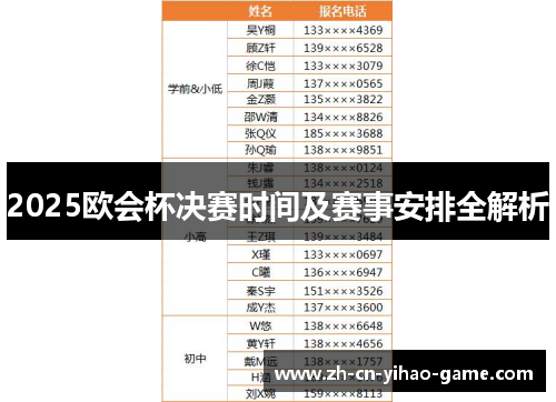 2025欧会杯决赛时间及赛事安排全解析 2025欧会杯决赛时间及赛事安排全解析